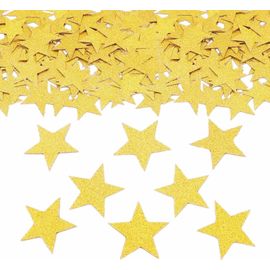 CMJAAGUR-Lot De 100 Confettis De Noël En Forme D'Étoiles Dorées - 2,5 Cm - Décoration De Table Pour Noël, Anniversaire, Mariage, Silveste[M660]