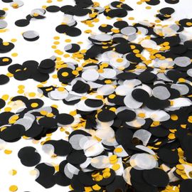 Confettis en Papier Rond 100g, Confettis à Pois Multicolores Pour la Décoration d'Anniversaire, la Décoration de Mariage, l'Embellissement Artisanal, le Remplissage de Ballons(Noir)