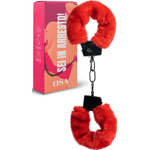 Menottes Sexy Fourrure - Prisonnier Menotte Métal, Couple, Adulte Bondage, Erotique Bdsm, Sexuelle Accessoire, Retenue Bondagerie, Attache Menotte Lit, Sado Maso, Plumeau, Bdsms (Rouge)
