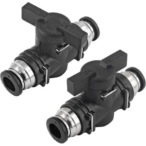 Coupling with Flow-Control Valve (8mm), Couplage de Tuyau pour Réguler ou Arrêter le Débit d'eau Dans la Courbe de Tuyau - Accessoires pour Tuyau Brumisateur Terrasse Jardin (2 Pièces)