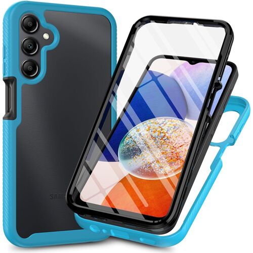 AEFJ-Coque pour Samsung Galaxy A17 5G/4G, Coque Antichoc à 360 Degrés avec Protecteur D'écran Intégré, [Full Body Protection Case] Intégrale Étui Housse Transparent - Bleu Clair
