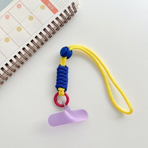 Lanière De Téléphone Tissée Au Poignet Court,Dragonne,Pendentif Coloré,Lanière De Téléphone Portable Avec Poignées,Lanières Anti-Perte Amovibles - Type Yellow #A