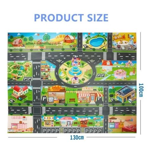 Bébé escalade tapis de jeu jeu trafic route carte bébé tapis de jeu jouets ville tapis ville voiture Parking nappe panneaux de signalisation--6
