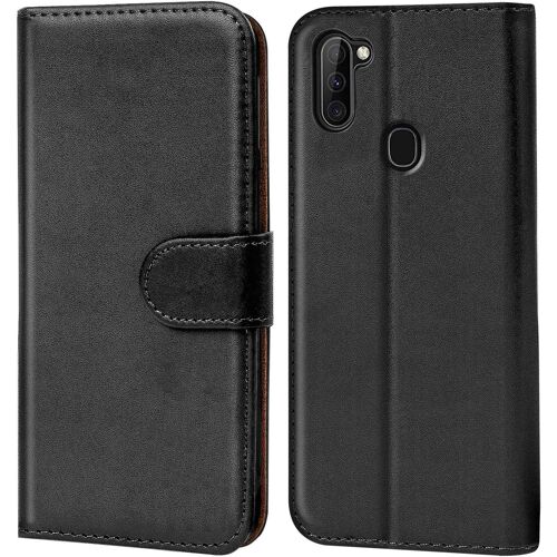 SJZG-Coque Pour Samsung Galaxy M11, Housse Portefeuille Pour Samsung Galaxy M11/ A11 Etui En Cuir Synthétique Fonction Stand Case, Noir