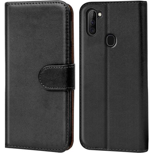 Sjzg-Coque Pour Samsung Galaxy M11, Housse Portefeuille Pour Samsung Galaxy M11/ A11 Etui En Cuir Synthétique Fonction Stand Case, Noir