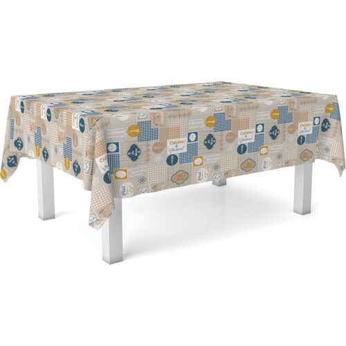 Sjzg-Nappe En Toile Cirée De Cuisine Bleue 260 X 140 Cm