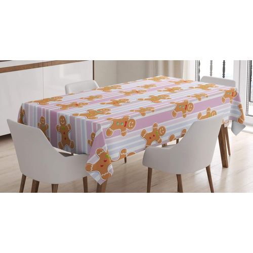 Sjzg-Bonhomme En Pain D'épice Nappe, Les Plus De Noël, Linge De Table Rectangulaire Pour Salle À Manger Décor De Cuisine, 140 Cm X 200 Cm, Chameau Rose
