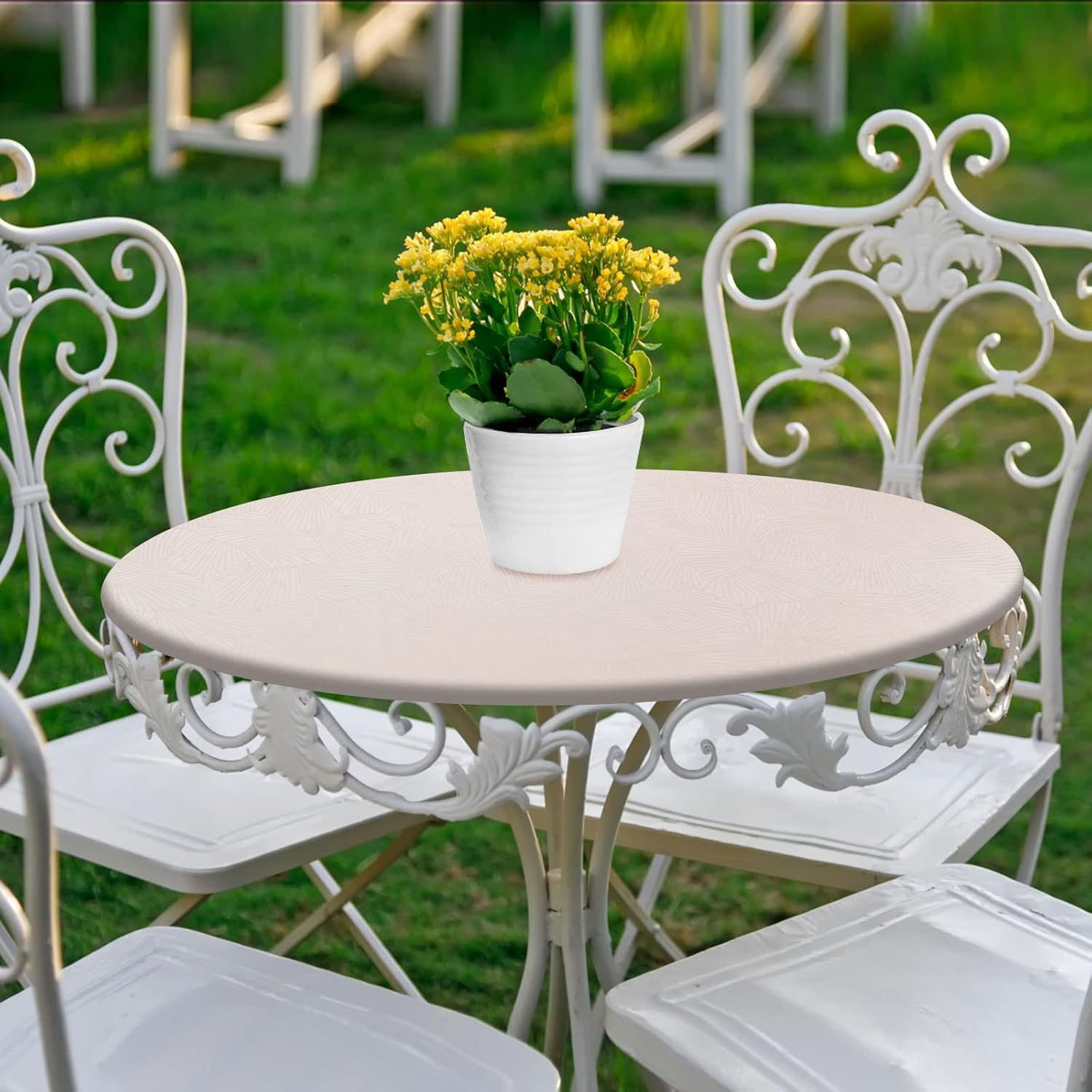 Nappe Ronde Avec Bord Élastique, PVC Nappe De Table Anti