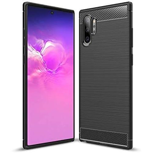 Sjzg-Samsung Galaxy Note10 Plus Coque Samsung Note10 Plus [Noir] Coque De Protection En Fibre De Carbone Série Exquise Avec Technologie Anti-Rayures Et D'absorption De Chocs