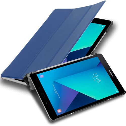 ELVORIX-Cadorabo Coque Tablette pour Samsung Galaxy Tab S3 (9.7" Zoll) SM-T820N / T825N en Bleu FONCÉ Jersey ¿ Housse Protection Très Fine en Similicuir en Style Livre avec Auto Wake Up et Stand Hori