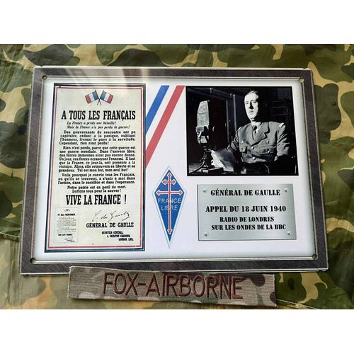 Plaque Alu Commemorative De L'Appel Du 18 Juin 1940 Du General De Gaulle Tbe