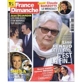 France Dimanche 3743 2018 Line Renaud/Sheila/Dujardin/Barzotti/Paradis/Gerard De Villiers/Marcel Campion/Tatiana Silva/Claude Francois