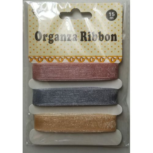 Ruban Organza 3x5m 3 Couleurs Pour Scrapbooking, Carterie, Décoration, Création Bijoux...