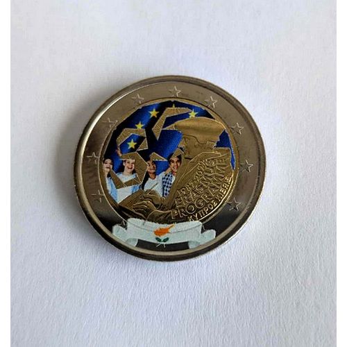 Chypre 2022 - 2 Euros Commemorative - Erasmus - Couleur - Farbe- Colorisee - Couleurs - Colored - Color