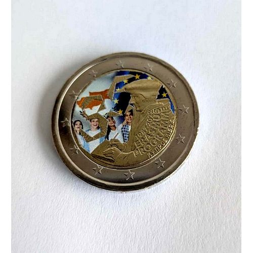 Chypre 2022 - 2 Euros Commemorative - Erasmus - Couleur - Farbe- Colorisee - Couleurs - Colored - Color