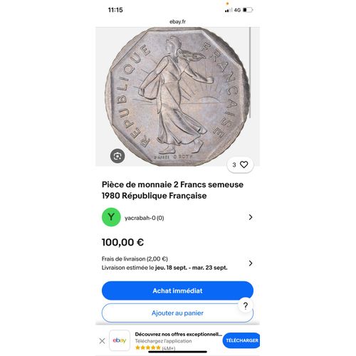 Pièce De 2franc De 1980 À 1983