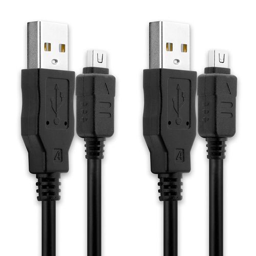 2x Câble USB 2.0 transfert données pour appareil Olympus Stylus 1 XZ-2 XZ-10 OM-D E-M5 E-M1 E-M10 Mark Pen E-PL7 E-PL5 cable charge et data 1.5m PVC noir, cordon caméra