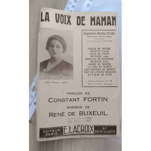 Partition La Voix De Maman Constant Fortin