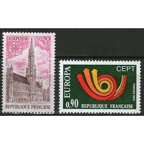 Europa : Bruxelles Et Cor Postal La Paire Année 1973 N° 1752 1753 Yvert Et Tellier Luxe