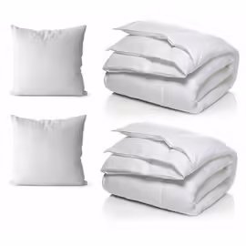 Blue Moon Pack Twin 2 Couettes 140x200cm + 2 Oreillers 60x60cm 550gm² Confort Hypoallergénique Fabriqué En Belgique