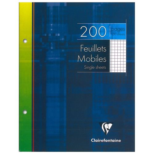Clairefontaine Paquet De 100 Feuillets Mobiles 17x22 Cm 90g 200 Pages Q.5x5