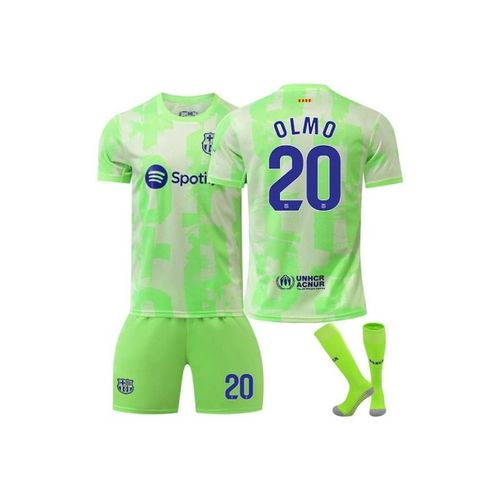 Fc Barcelona 24/25 Second Away Jersey Olmo #20 Soccer Kits Football 3pcs Jersey