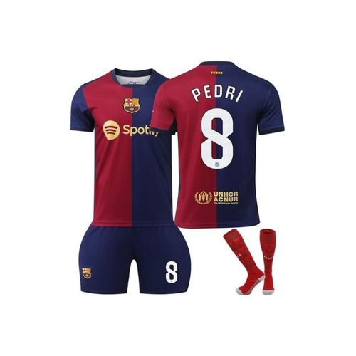 Barca Home Jersey 2024/2025 Pedri #8 Soccer Jersey Kids Adult 3-Pieces Jersey Kits
