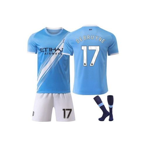 Manchester City 2025/26 Home Soccer Jersey De Bruyne #17 Soccer Kit 3pcs Football Jersey