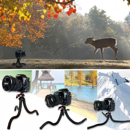 Trepied Smartphone, Flexible Trepied Appareil Photo, 42CM Mini Portable Trépied pour Smartphone Iphone Telephone Vidéo, Rotation à 360°