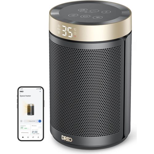 Dreo Chauffage D'Appoint, Chauffage Electrique Soufflant Economique Avec Thermostat, Minuterie 1-12H, Mode Éco, Chauffage Céramique Ptc Rapide De 1500 W En Toute Sécurité, Atom 316[Z20]