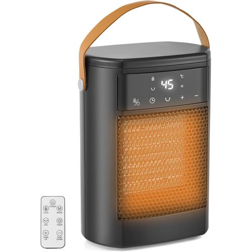 Chauffage D'Appoint 1500W 70° Oscillation Chauffage Electrique Soufflant Avec Télécommande Minuterie 1-12H Ventilateur Chauffage 3 Modes De Chauffage Silencieux Pour Le Bureau À Domicile[Z126]