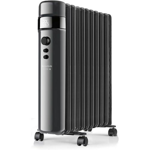 Agadir 2500 - Radiateur À Bain D¿huile 2500W, 3 Niveaux De Puissance, 11 Éléments, Thermostat Réglable, Affichage Numérique, Sélecteur De Puissance, Minuteur, Programmable, Mode Eco, Noir[Z260]