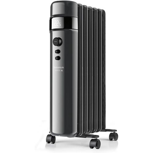 Agadir 1500 - Radiateur À Bain D¿huile 1500W, 3 Niveaux De Puissance, 7 Éléments, Thermostat Réglable, Affichage Numérique, Sélecteur De Puissance, Minuteur, Programmable, Mode Eco, Noir[Z261]