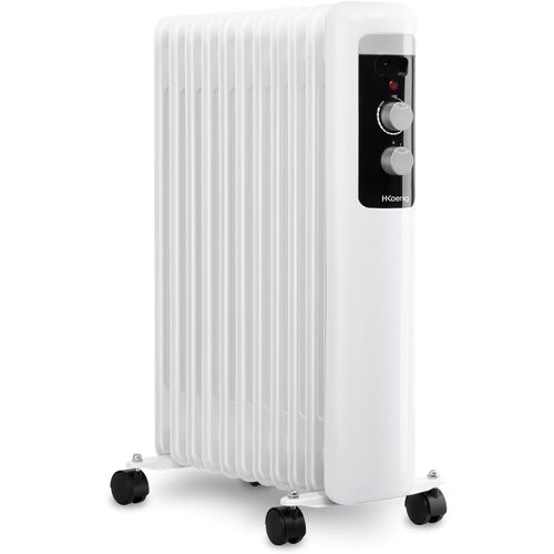 Radiateur À Bain D'Huile Warm110, 3 Niveaux De Puissance, Radiateur Électrique, Faible Consommation Énergétique, Arrêt Automatique, Thermostat Réglable, Radiateur Mobile Blanc, 2500 W[Z328]