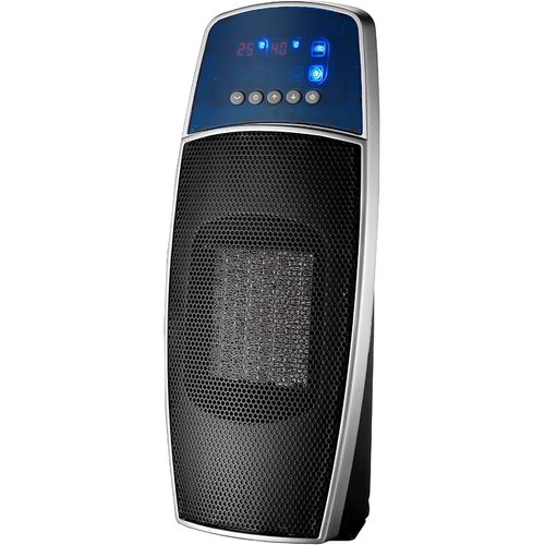 Ovoid - Radiateur Soufflant Céramique - 1500 Watts - Télécommande- Thermostat Électronique - Anti-Basculement Et Anti-Surchauffe - Noir/Gris[Z492]