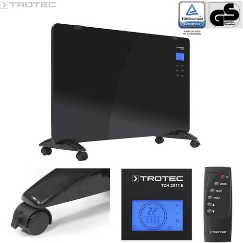 Convecteur Design Économe En Énergie Tch 2011 E - Puissance De Chauffage 1000 W / 2000 W - Chauffage Électrique Avec Thermostat, Couleur Noir[Z696]