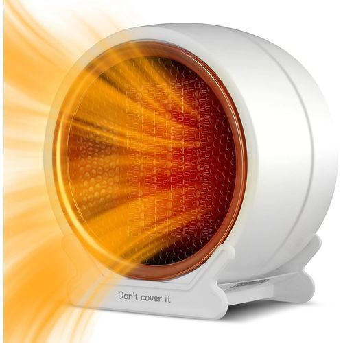 Radiateur Soufflant, Chauffage Soufflant Electrique, Ptc 1200W Chauffage D'Appoint Silencieux, 2 Réglages De Chaleur, Économie D'Énergie, Silencieux, Protection Contre La Surchauffe (Blanc)[Z732]