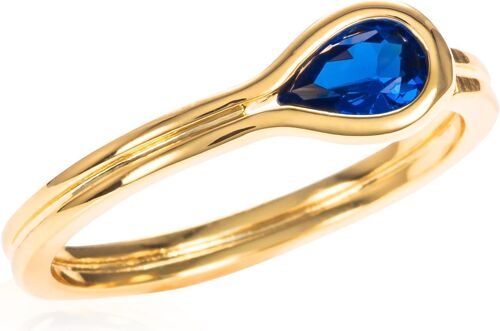 Bague Fine Reglable En Poire Pour Femme, Bague Ajustable Pour Femme Avec Une Pierre En Goutte En Zircon, Bague Or Femme Avec Une Pierre De Couleur, Bague Simple Pour Femme Et Jeune Fille