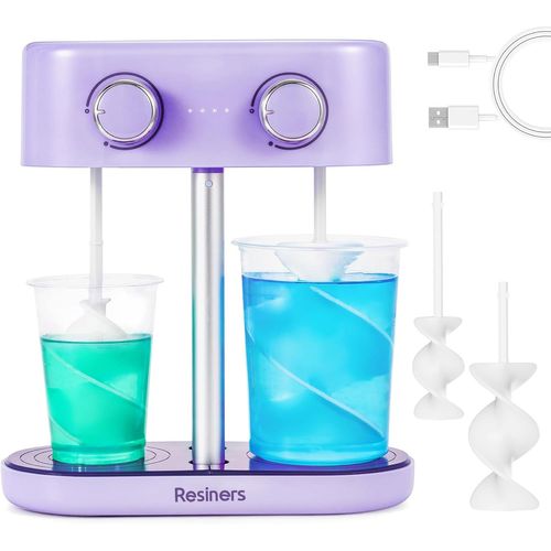 Mixeur À À Double Tête, Mixeur Époxy Rechargeable, Vitesse Infinie & Minimum De Bulles, Pagaies En Silicone Électriques En Spirale Pour Le Mélange De, Silicone,Peinture[Z136]