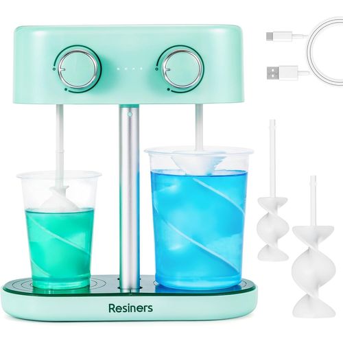 Mixeur À À Double Tête, Mixeur Époxy Rechargeable, Vitesse Infinie & Minimum De Bulles, Pagaies En Silicone Électriques En Spirale Pour Le Mélange De, Silicone,Peinture[Z135]