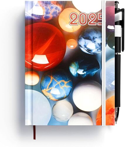 Agenda 2025 12 Mois Multilingue Couverture Rigide Format A6 De Poche Avec Stylo Tactile Idée Cadeau Noël Et Quotidien (2025-13, A6)