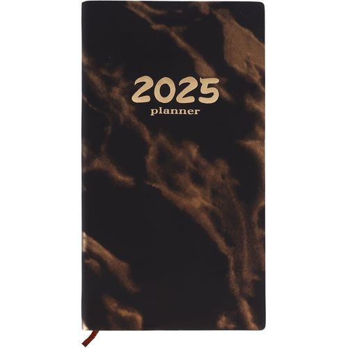 Agenda Scolaire 2025 - Format A5 - 2 Pages Par Semaine De Janvier À Décembre 2025 - Agenda Journalier Avec Onglets Mensuels - 17,4 X 9,7 Cm - 120 Pages - Noir