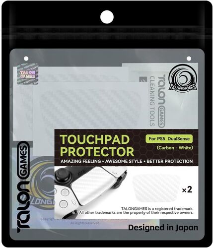 Film de protection pour pavé tactile compatible avec manette PS5 DualSense (Carbone - Blanc)