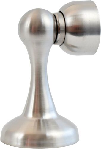 Stoppwerk Butoir de porte magnétique MS011 en aspect acier inoxydable - Butée de porte avec matériel de fixation au sol et au mur - Bloc Porte aimanté - 4,9 x 5,8 x 8,3 cm