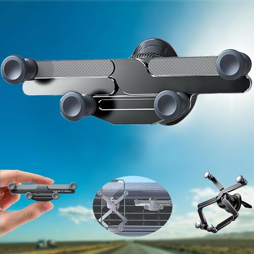 Support de ventilation rotatif invisible avec support de gravité - Support de téléphone de voiture réglable - Rotation à 360 ° - Pour tableau de bord