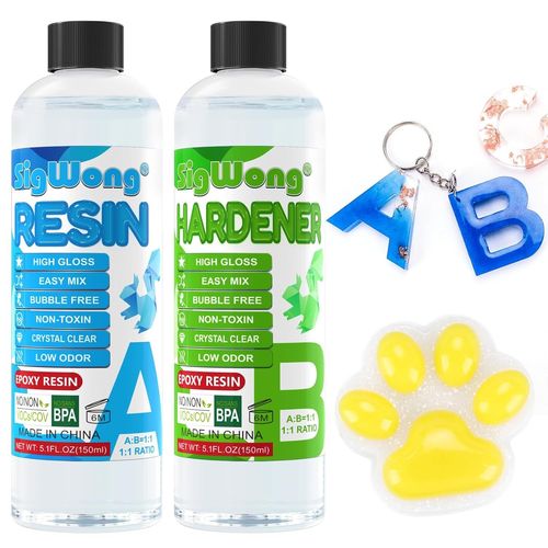 Résine Époxy Transparente - 300ml 1: 1 Ratio Resine Epoxy Transparente Kit Complet, Résine Époxy Cristalline Pour Craft, Art, Table, Fabrication De Bijoux, Tables De Rivière