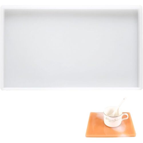 Kalanka-Moule Plateau En Résine 25 X 15cm Moule Rectangle Resine Plateau Facile À Démouler Plateau À Moules En Silicone Pour Fruits Plateau À Thé, Dessous De Verre, Décoration Intérieure Artisanat