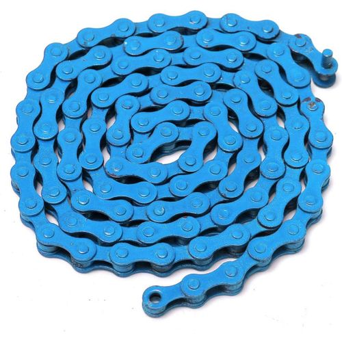 1/2 X 1/8inch 96 Liens Simple Vitesse Coloré Chaîne Fixe Gear Vtt Bmx Vélo Vélo Sport Route - Bleu Ciel