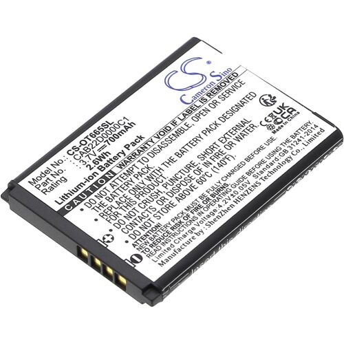 Batterie 700mAh Compatible avec [Alcatel] 2010D, One Touch 20.12D, One Touch 2010D, 2010X, 2012D, 2051D, 2051X, 356, 665, T FBA