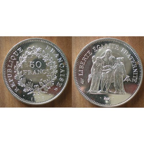 France 50 Francs 1975 Piece Neuve Hercules Argent Hercule